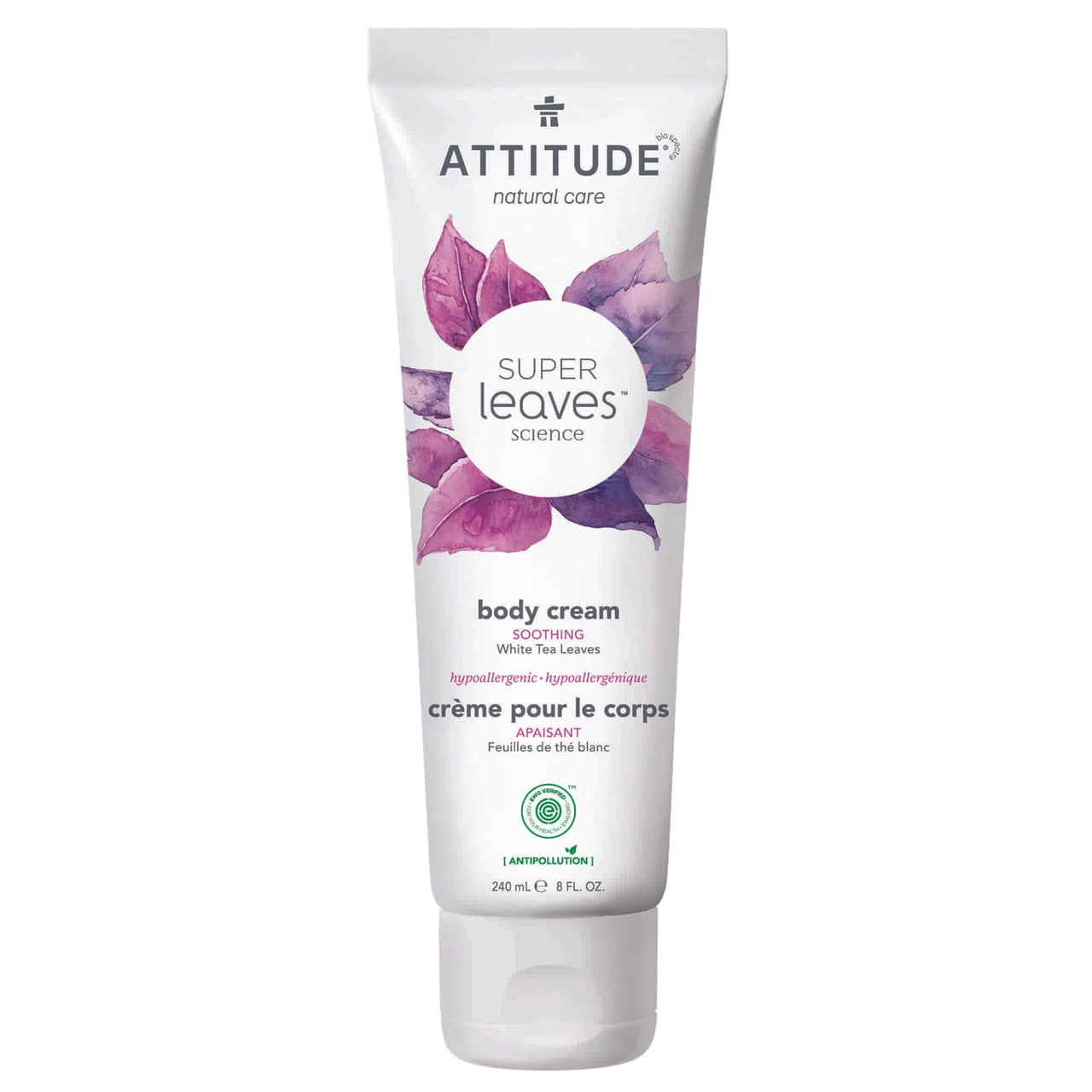Attitude Hypoallergenic Regenerating Body Cream, White Tea Leaves, 8 Oz